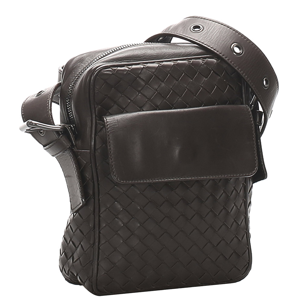 

Bottega Veneta Black Leather Intrecciato Shoulder Bag