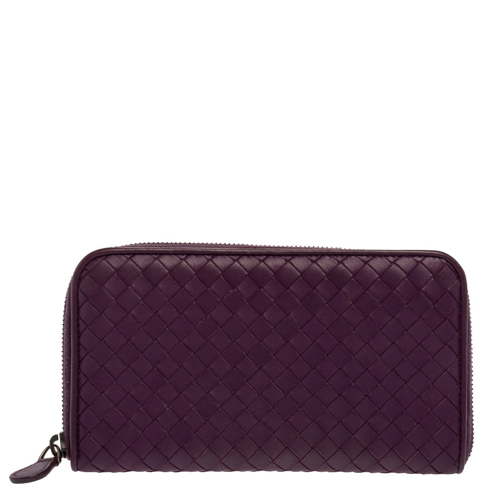 bottega veneta purple wallet