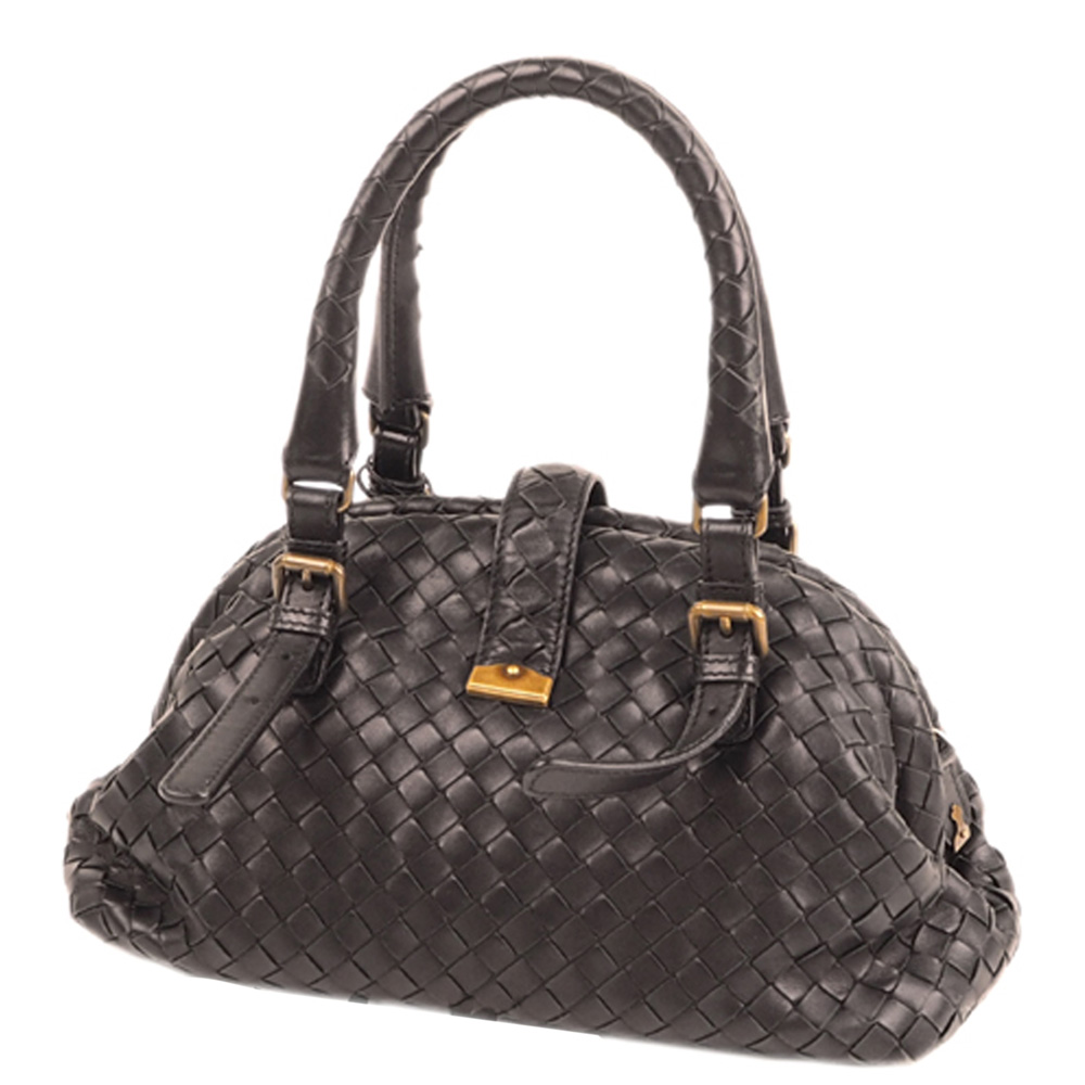 

Bottega Veneta Black Leather Intrecciato Shoulder Bag
