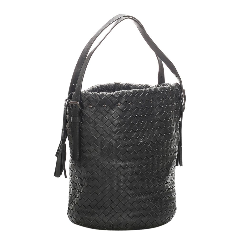

Bottega Veneta Black Intrecciato Leather Shoulder Bag