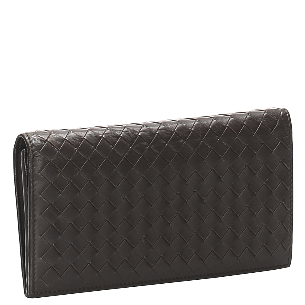 

Bottega Veneta Brown Leather Intrecciato Bifold Wallet