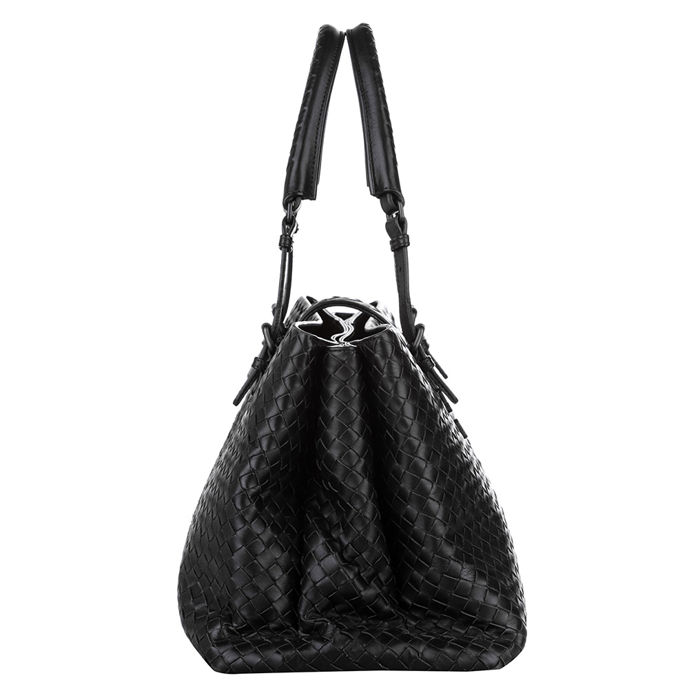 

Bottega Veneta Black Leather Roma Large Bag