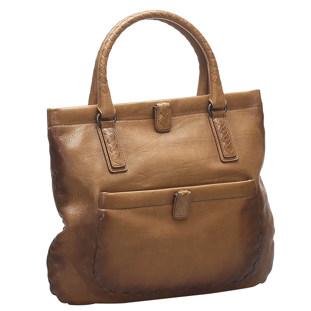 

Botttega Veneta Brown Leather Marco Polo Tote Bag