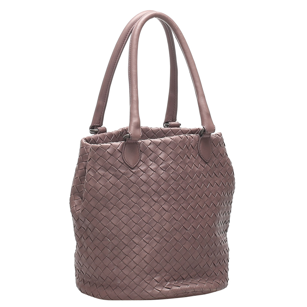 

Bottega Veneta Purple Leather Intrecciato Tote Bag