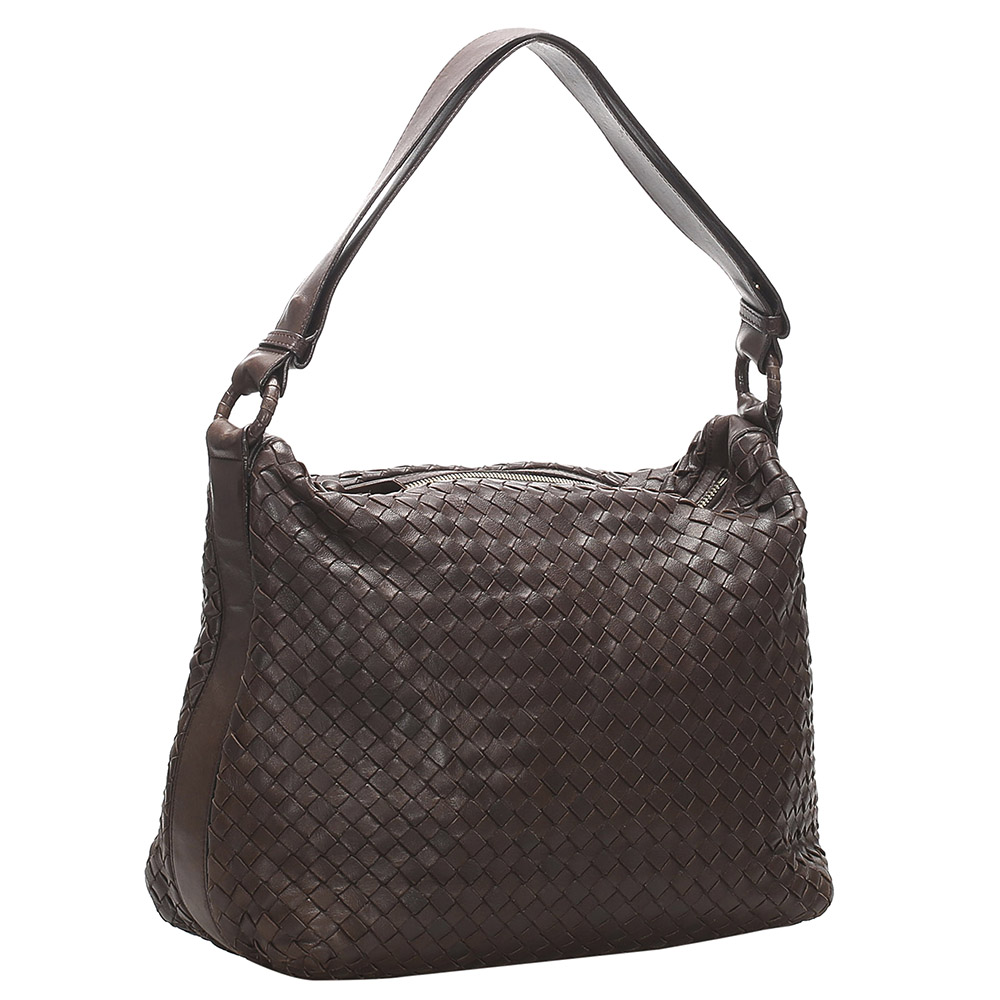 

Bottega Venata Bown Intrecciato Leather Shoulder Bag, Brown