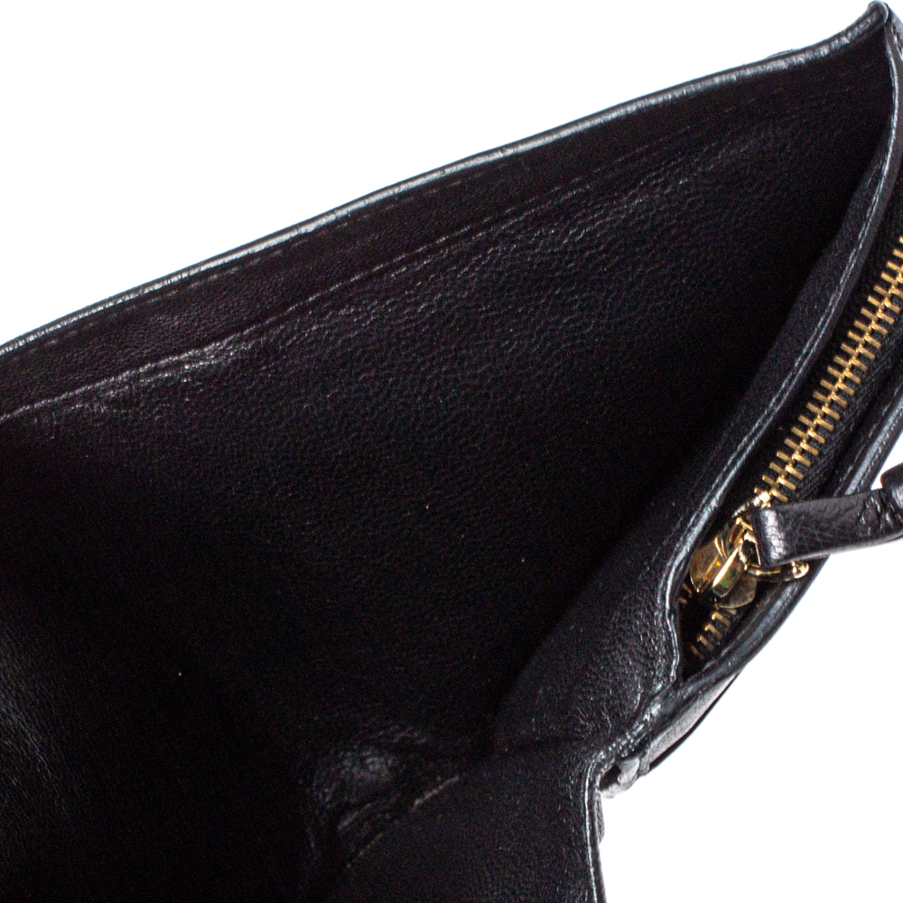 

Bottega Veneta Black Intrecciato Leather French Wallet