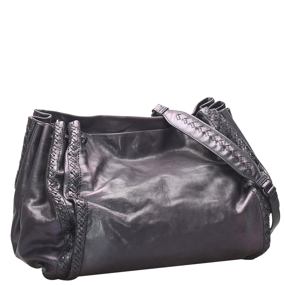 

Bottega Veneta Purple Leather Crossbody Bag