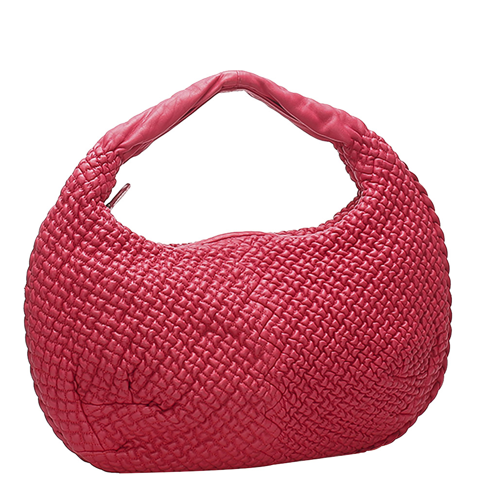 

Bottega Veneta Pink Intrecciato Leather Hobo Bag