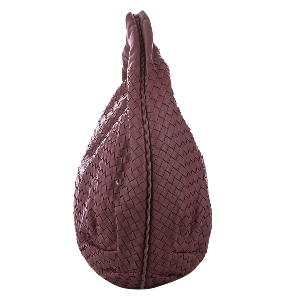 

Bottega Veneta Red Intrecciato Leather Belly Veneta Hobo Bag