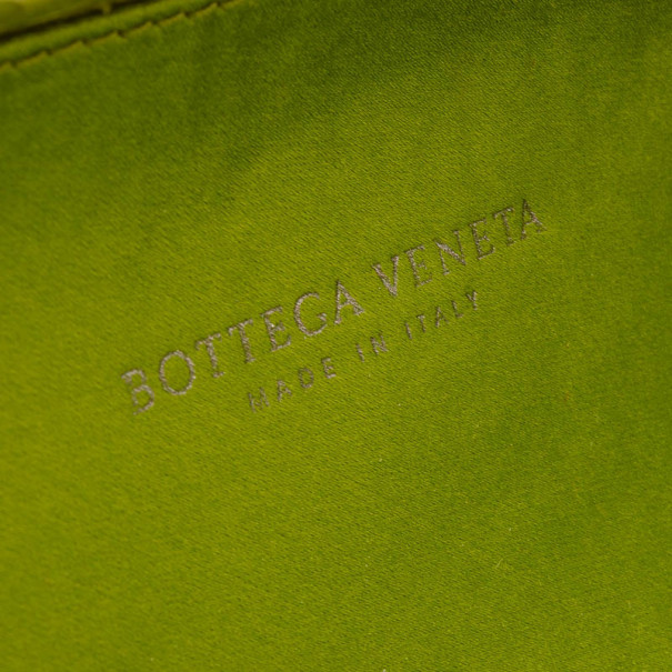 Bottega Veneta Intrecciato Knot Clutch in Mint Green Silk — UFO No