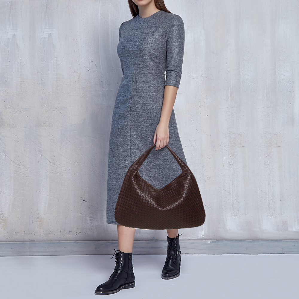 

Bottega Veneta Brown Intrecciato Leather Large Veneta Hobo