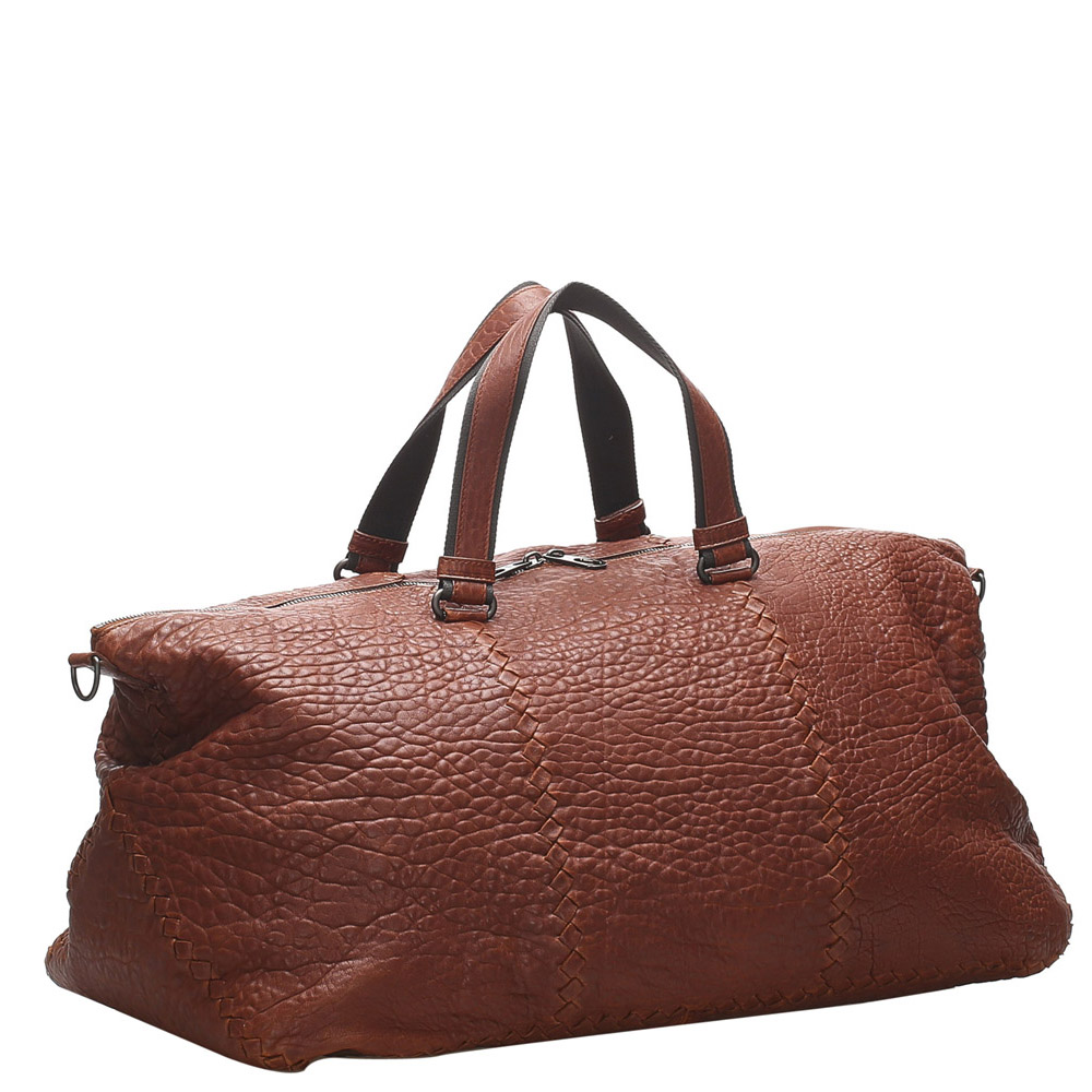 

Bottega Veneta Brown Intrecciato Leather Travel Bag