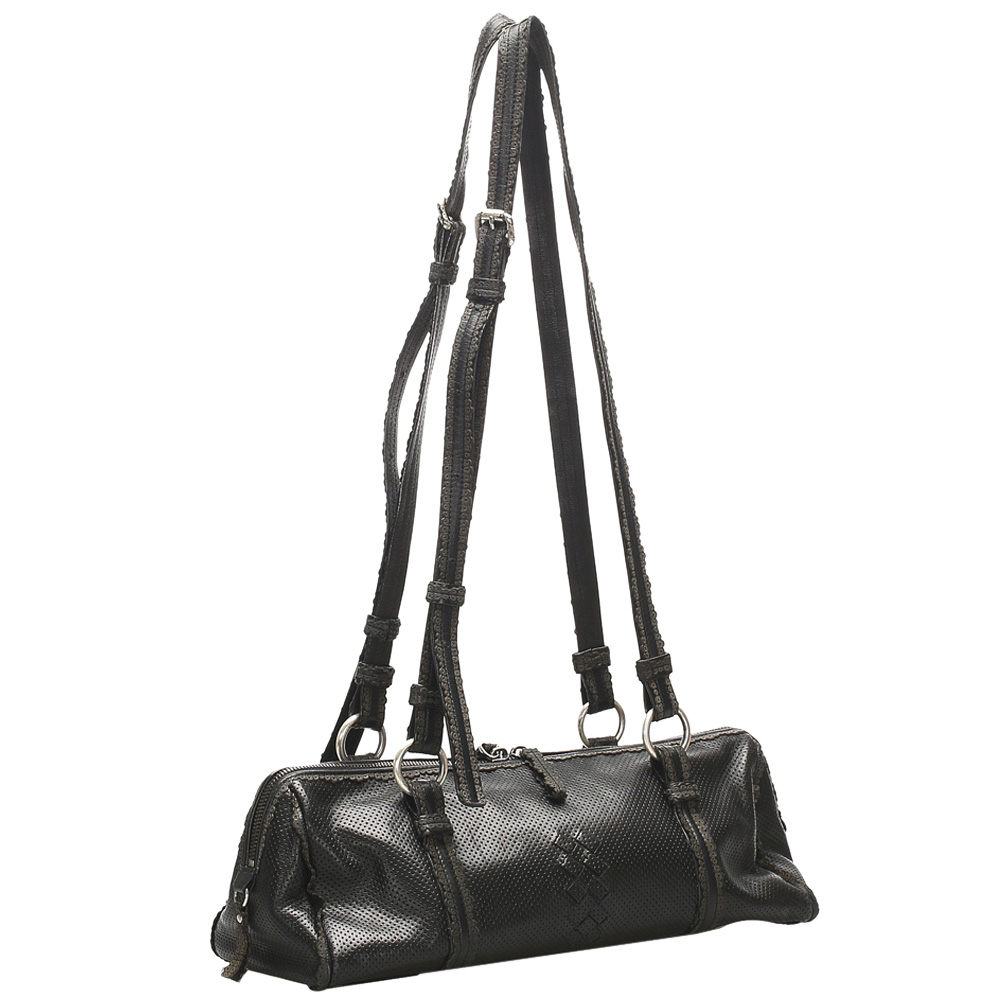 

Bottega Veneta Black Intrecciato Leather Shoulder Bag