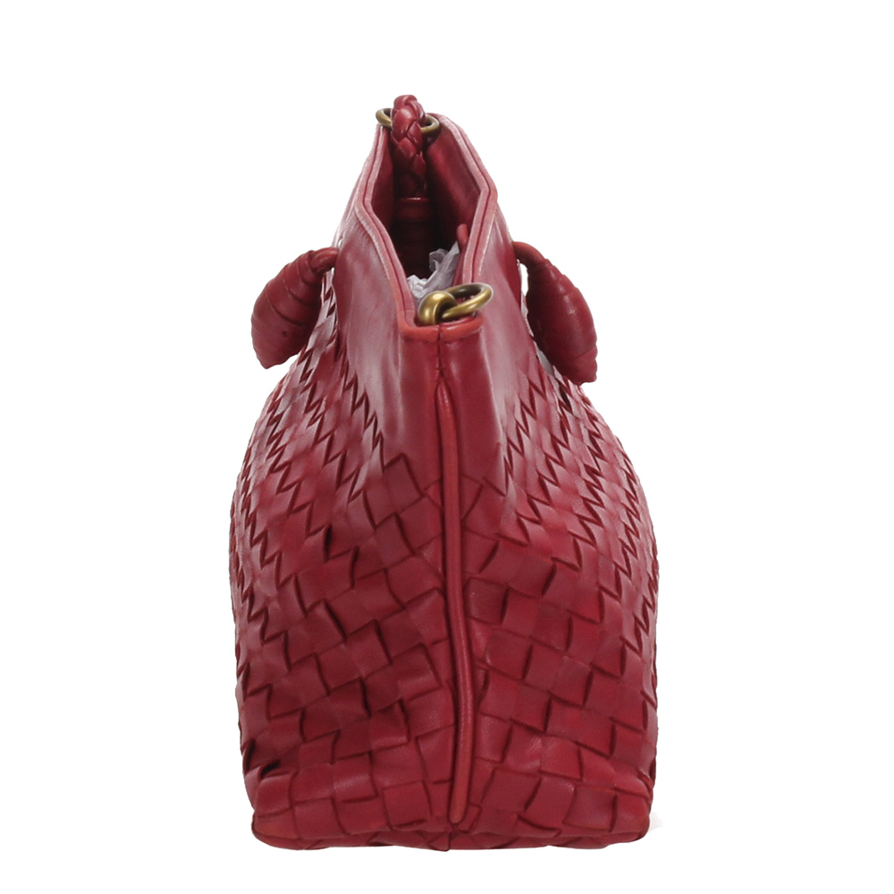 

Bottega Veneta Red Leather Intrecciato Shoulder Bag