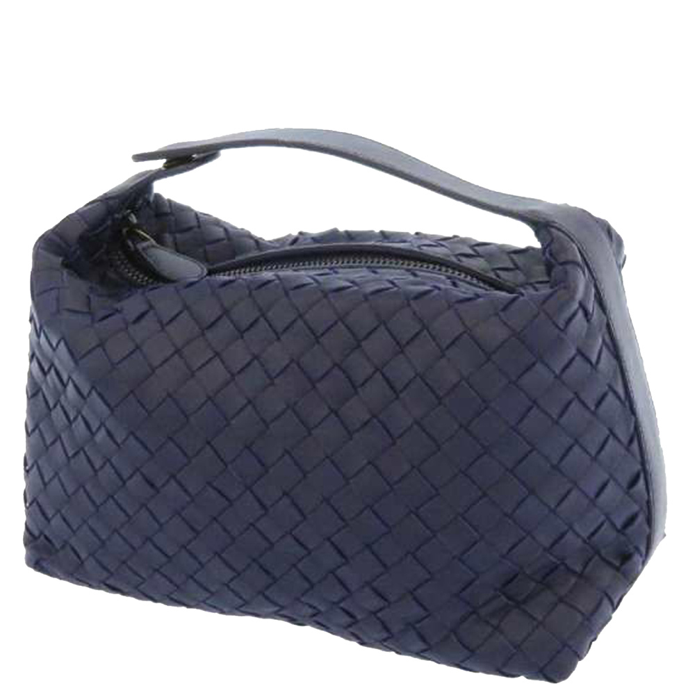 

Bottega Veneta Blue Intrecciato Leather Shoulder Bag, Navy blue