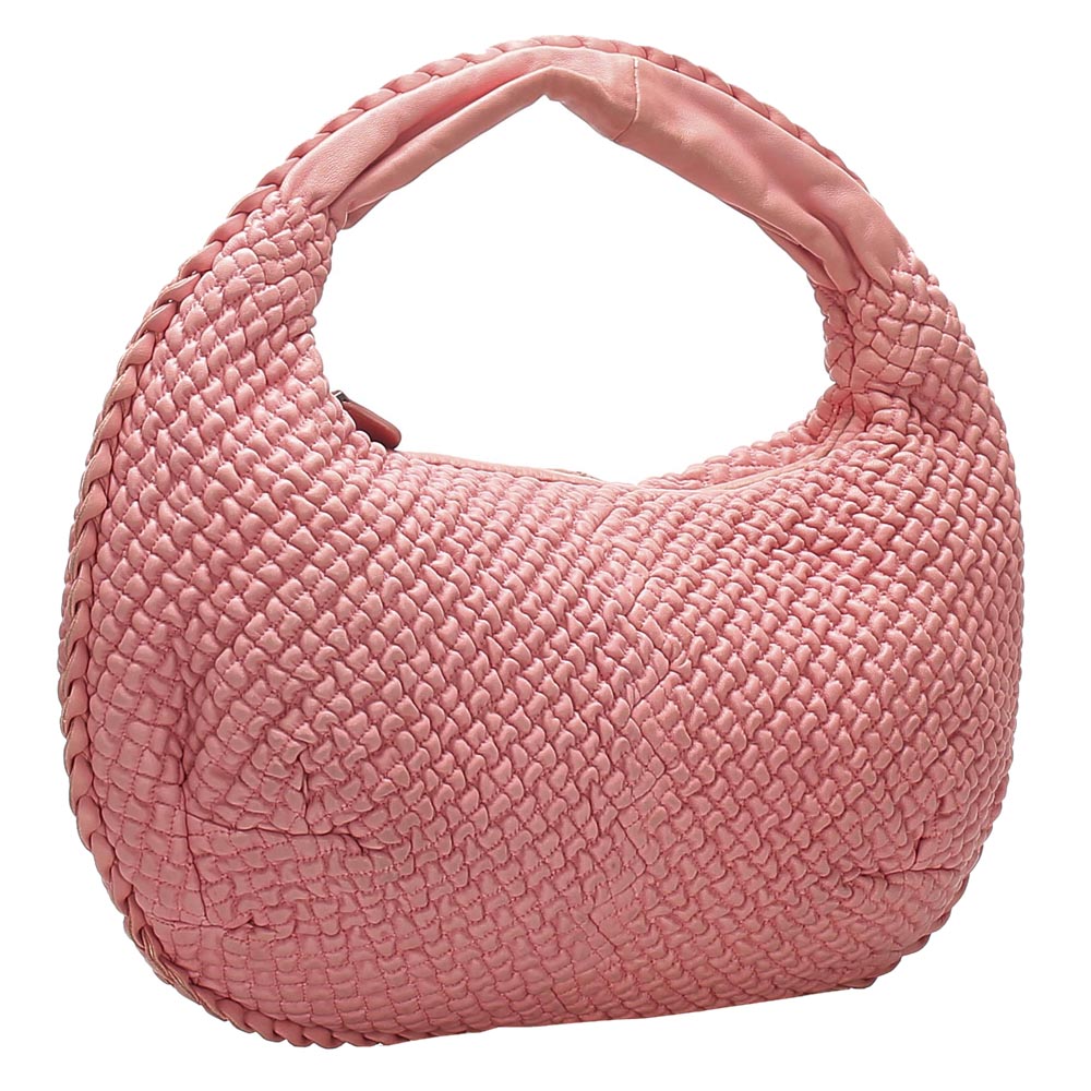 

Bottega Veneta Pink Intrecciato Leather Hobo Bag