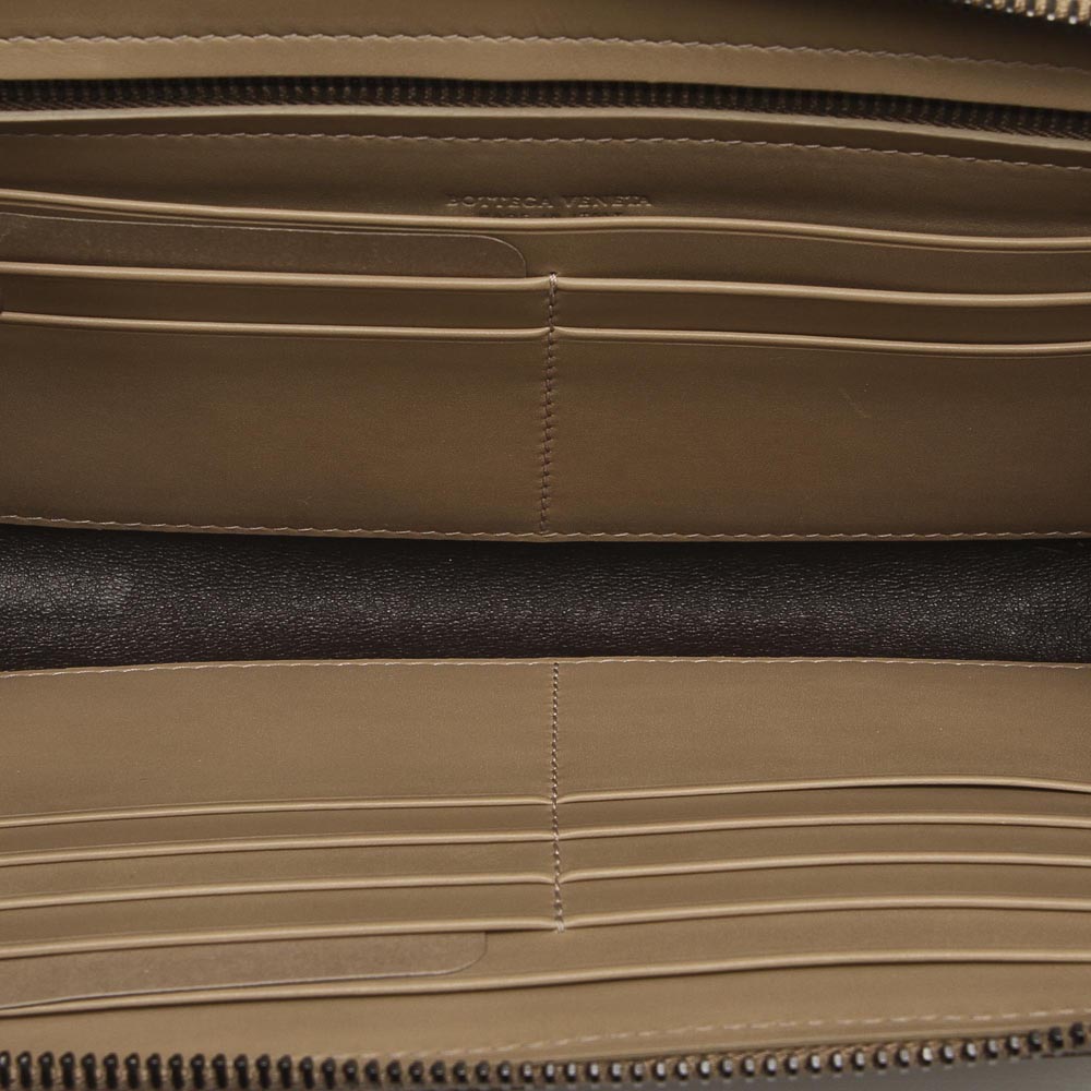 

Bottega Veneta Brown/Beige Leather Intrecciato Wallet
