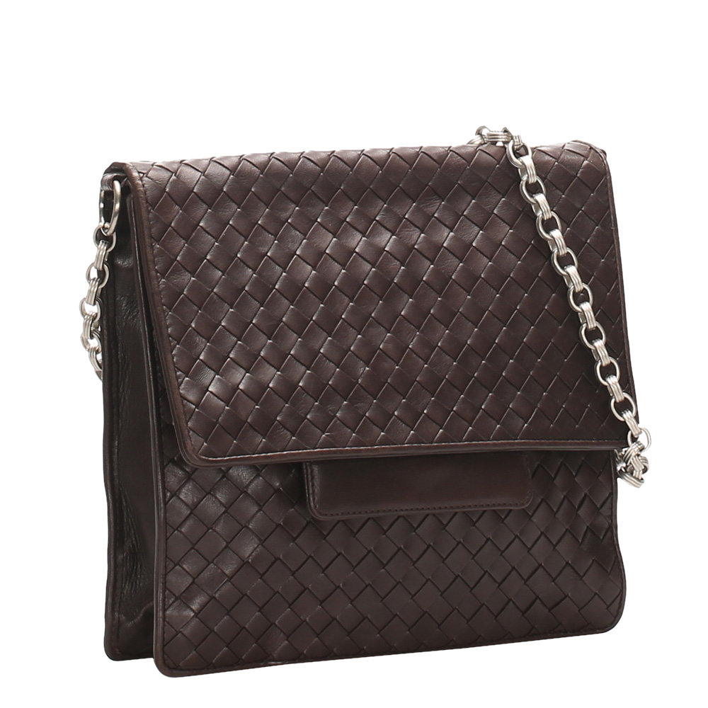 

Bottega Veneta Black Intrecciato Leather Shoulder Bag