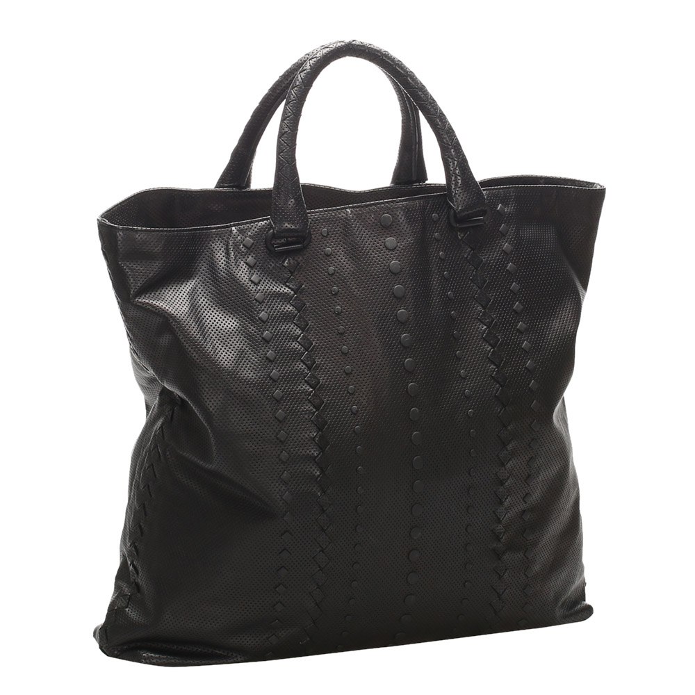 

Bottega Veneta Dark Brown/Black Leather Tote Bag