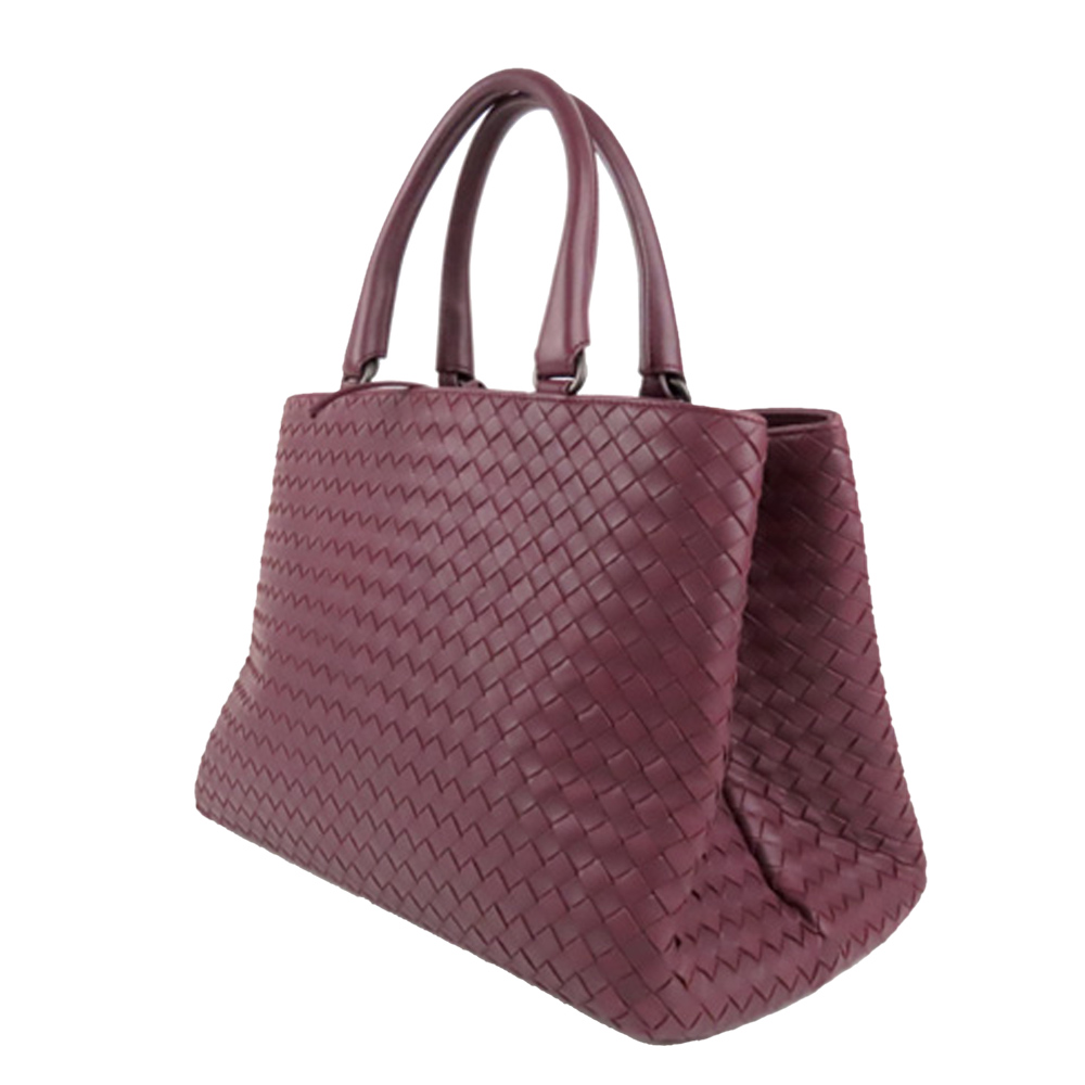 

Bottega Veneta Purple Leather Intrecciato Tote Bag