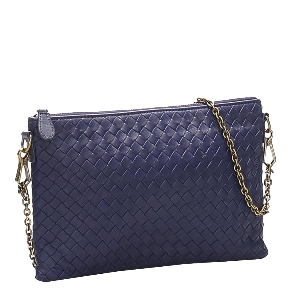 

Bottega Veneta Purple Leather Intrecciato Shoulder Bag