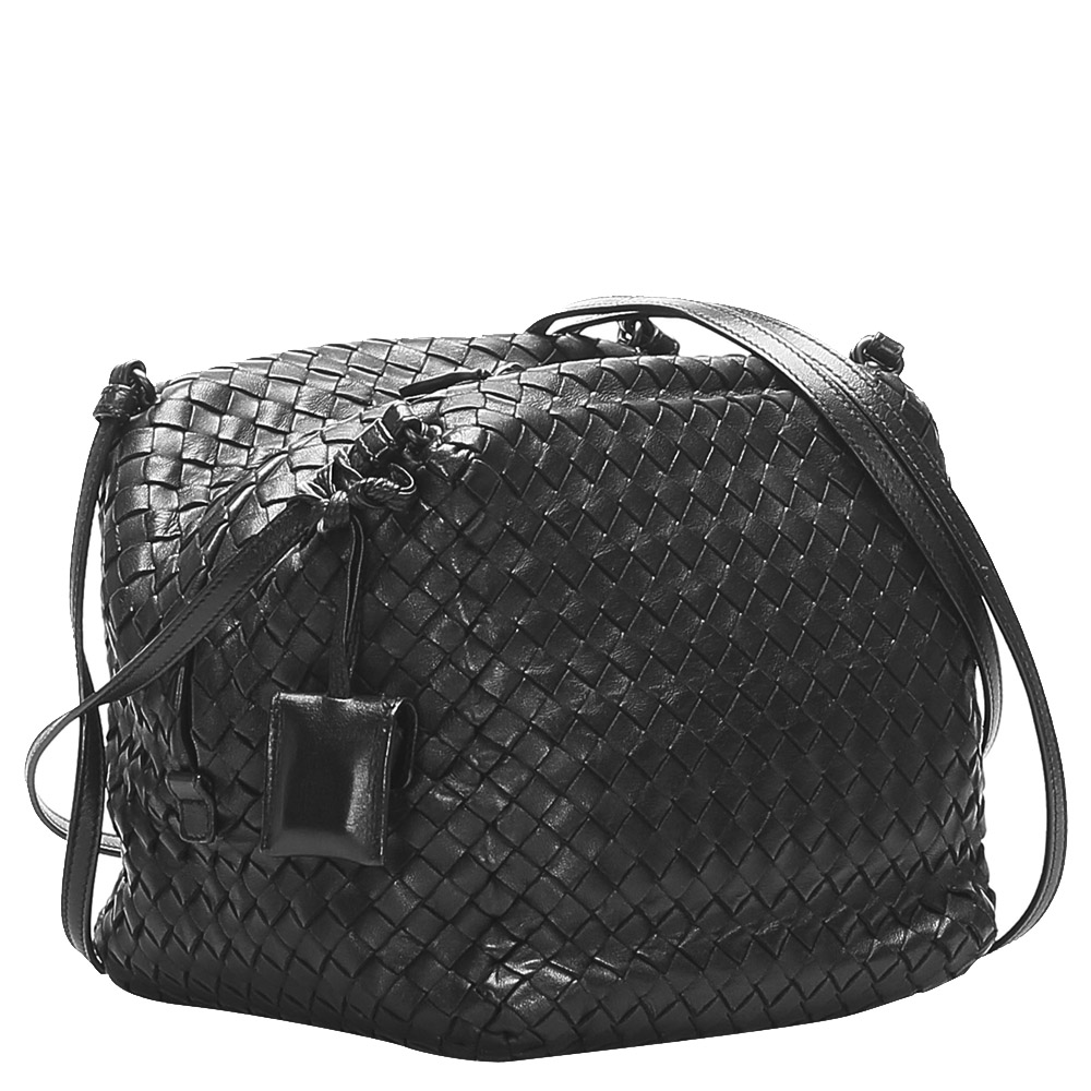

Bottega Veneta Black Intrecciato Leather Shoulder Bag
