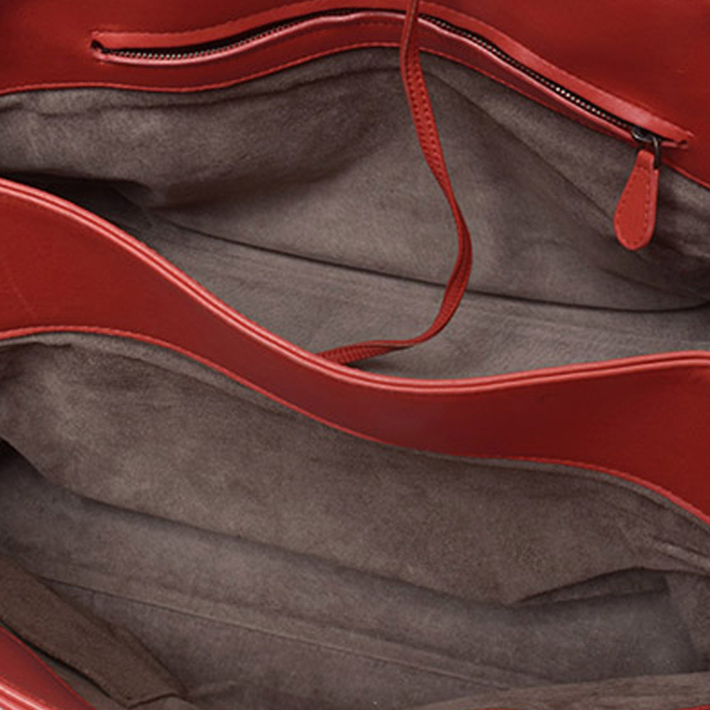 

Bottega Veneta Red Leather Intrecciato Tote Bag