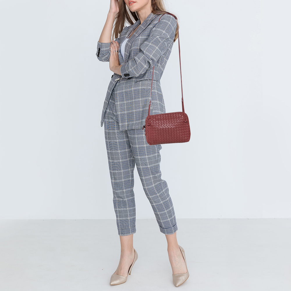 

Bottega Veneta Brown Intrecciato Leather Nodini Crossbody Bag