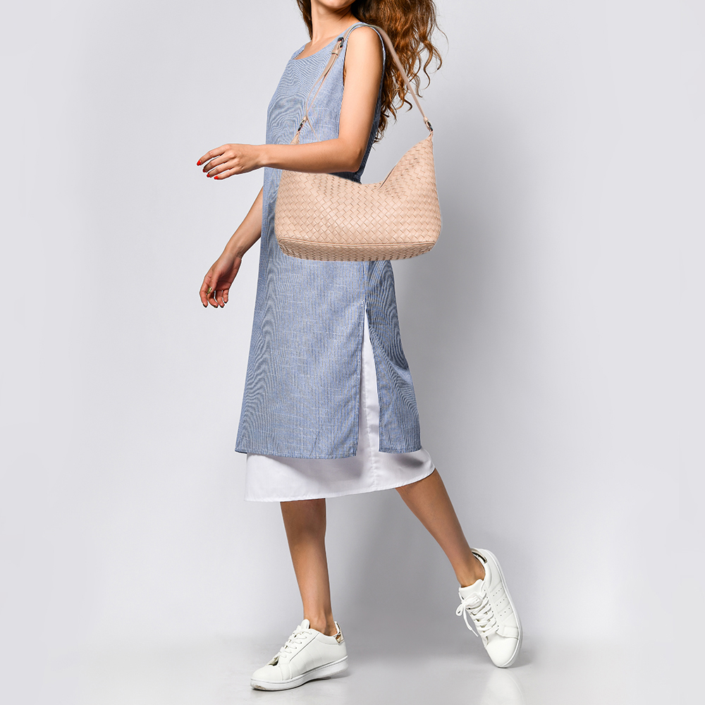 

Bottega Veneta Pink Intrecciato Leather Hobo