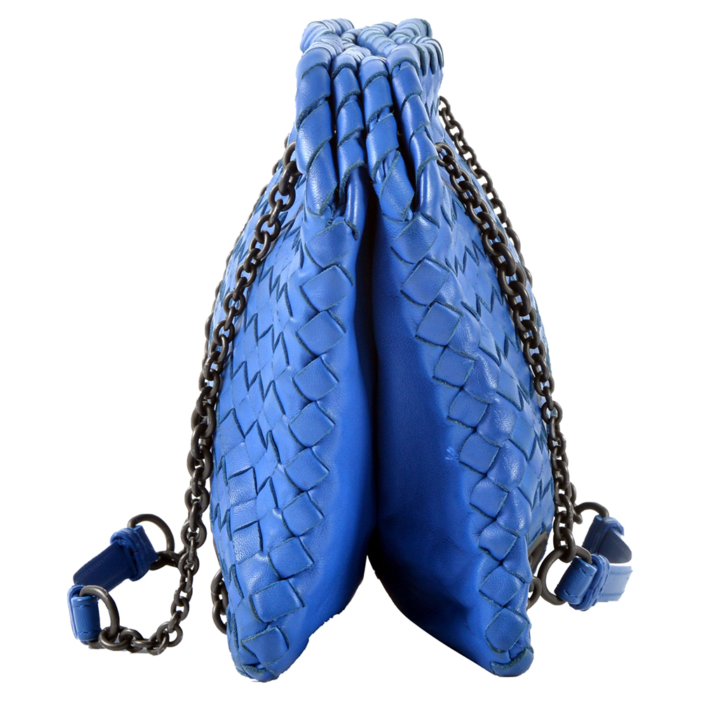 

Bottega Veneta Blue Intrecciato Leather Duo Bag