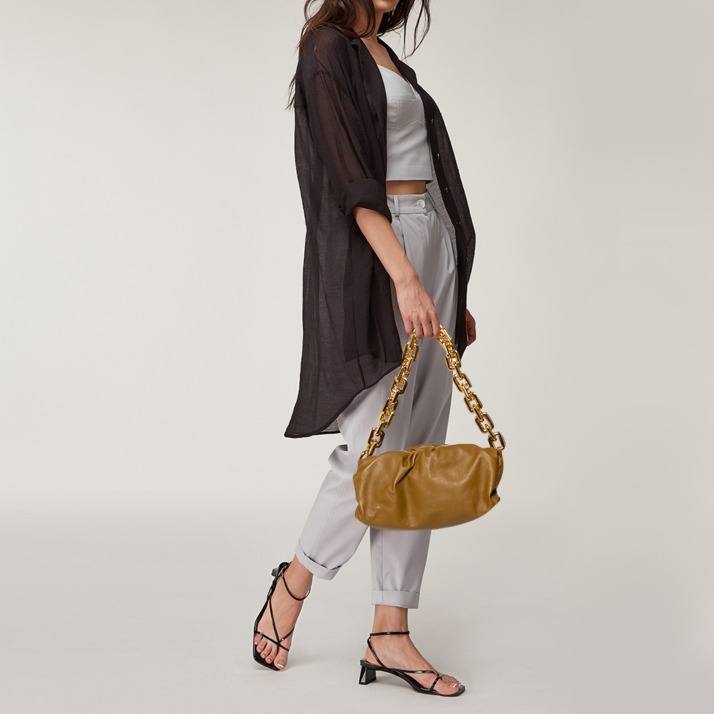 

Bottega Veneta Olive Green Leather Chain Pouch Shoulder Bag