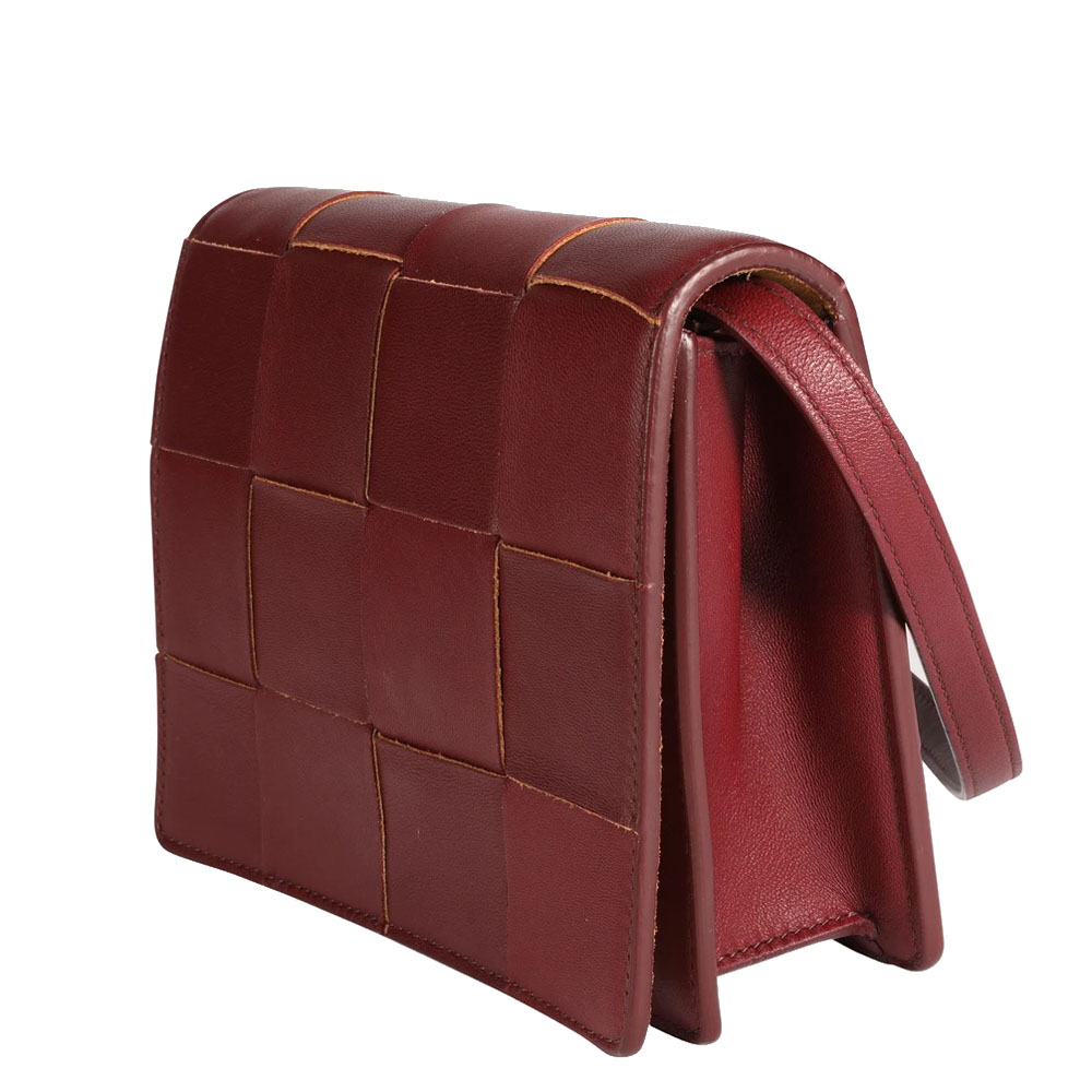

Bottega Veneta Bordeaux Leather Mini Cassette Crossbody Bag, Burgundy