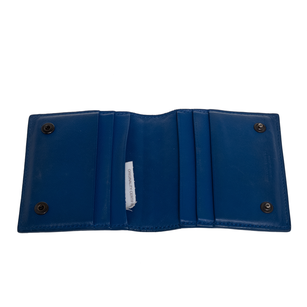 

Bottega Veneta Blue Intrecciato Leather Bifold Card Holder