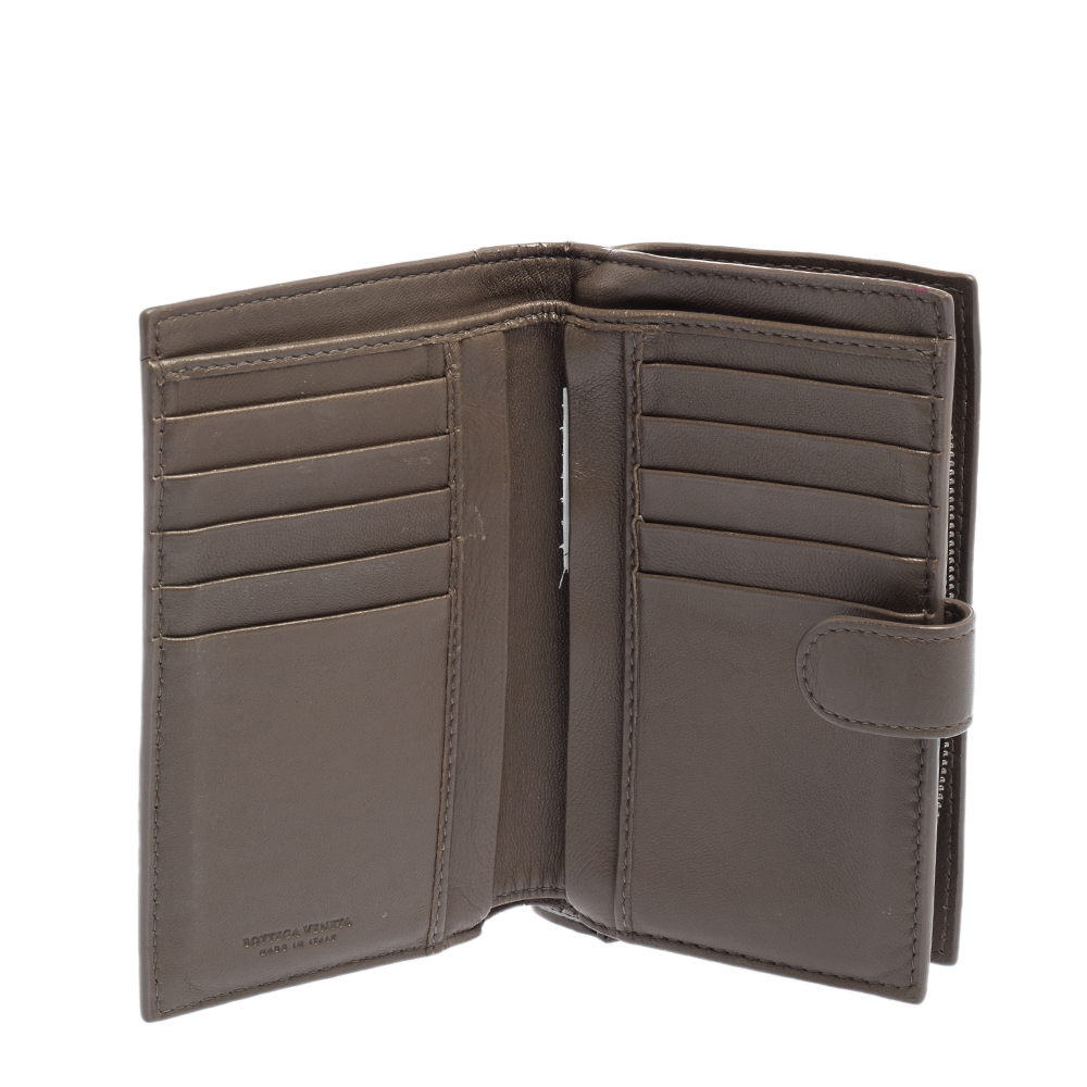 

Bottega Veneta Khaki Green Intrecciato Leather French Wallet
