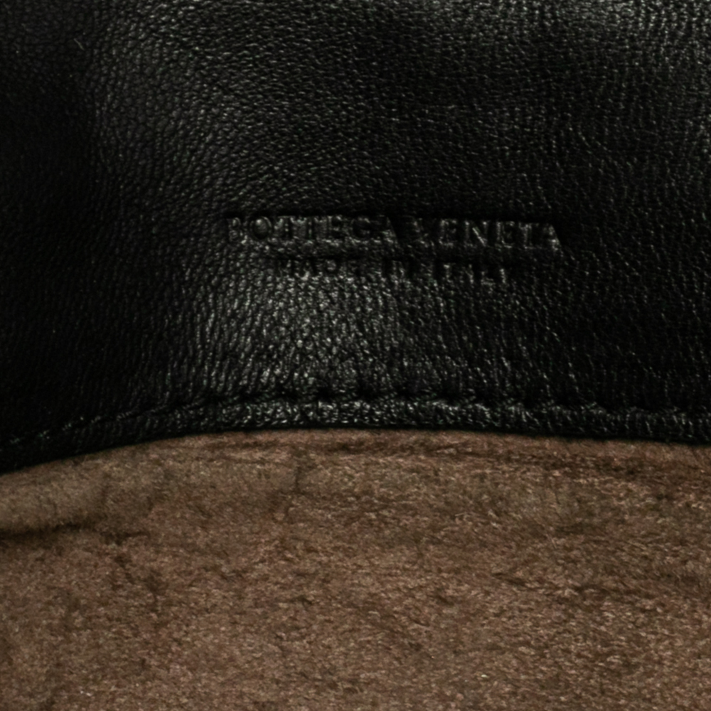 

Bottega Veneta Black Intrecciato Leather Turnlock Pouch