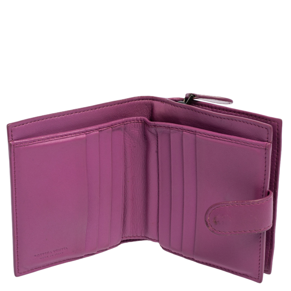 

Bottega Veneta Purple Intrecciato Leather French Wallet