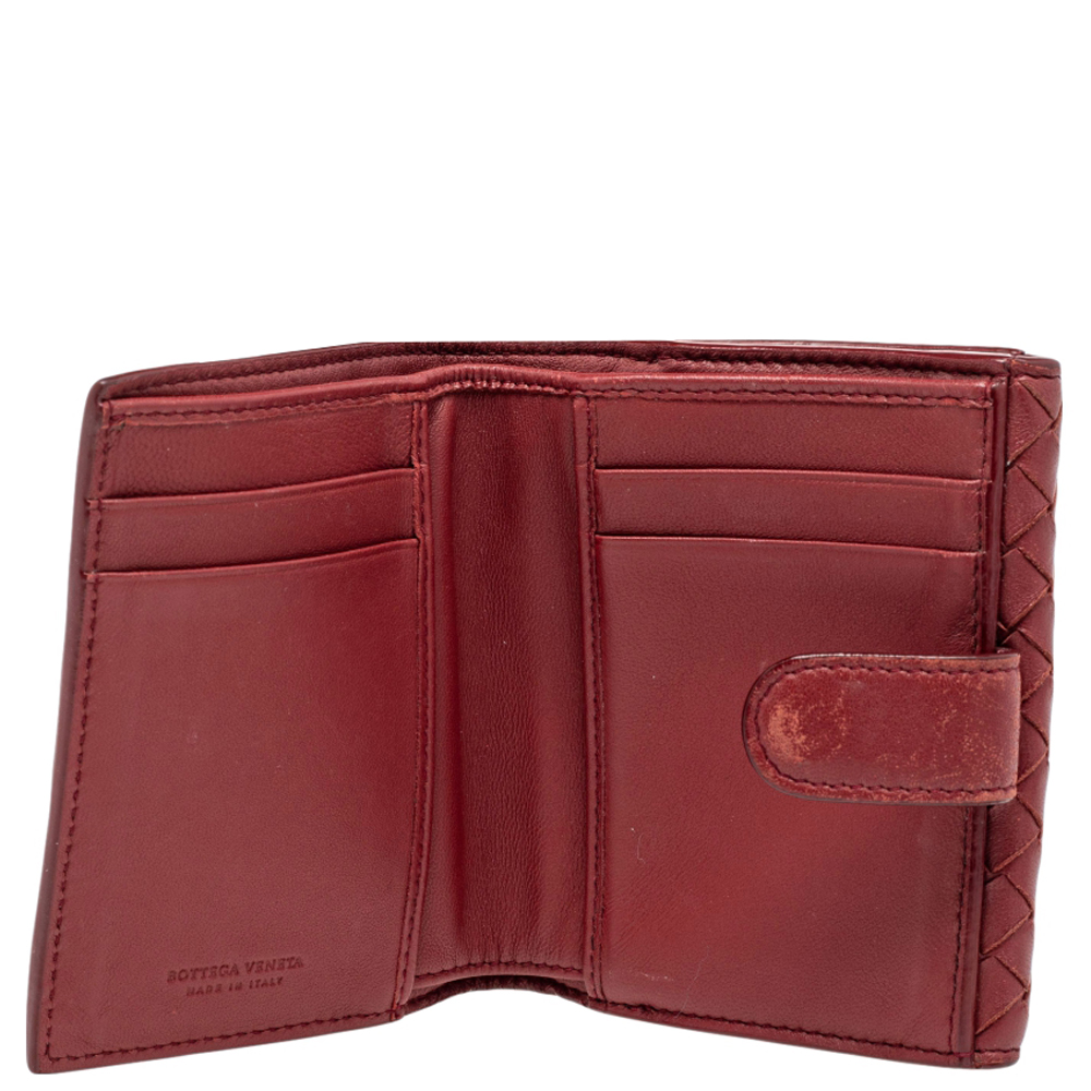 

Bottega Veneta Red Intrecciato French Wallet