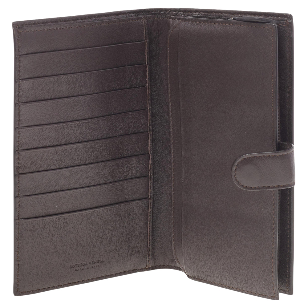 

Bottega Veneta Brown Intrecciato Leather Bifold French Wallet