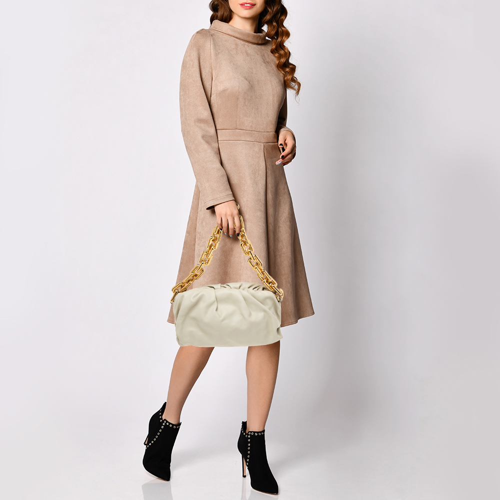 

Bottega Veneta White Leather The Chain Pouch Bag