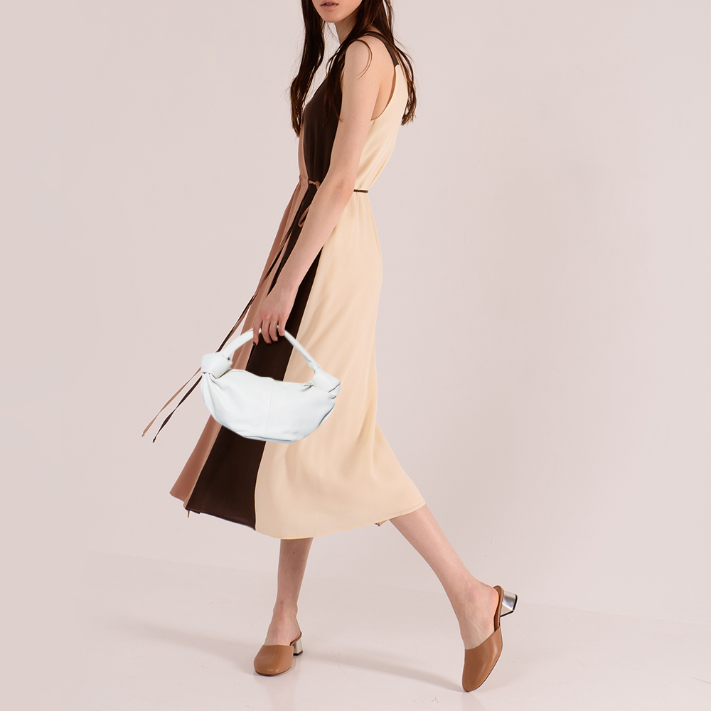 

Bottega Veneta White Leather Double Knot Clutch