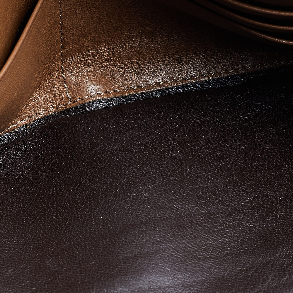 

Bottega Veneta Brown Intrecciato Leather Flap Continental Wallet