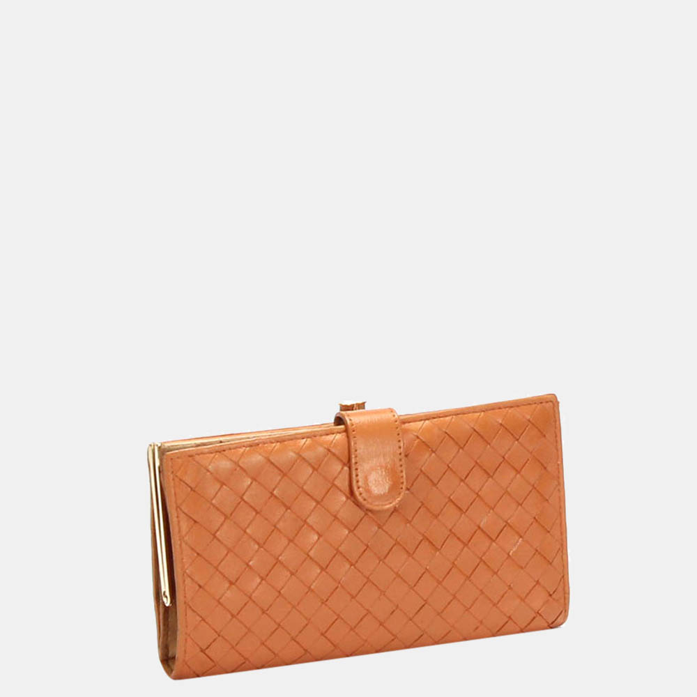 

Bottega Veneta Orange Calf Leather Veneta Long Wallet