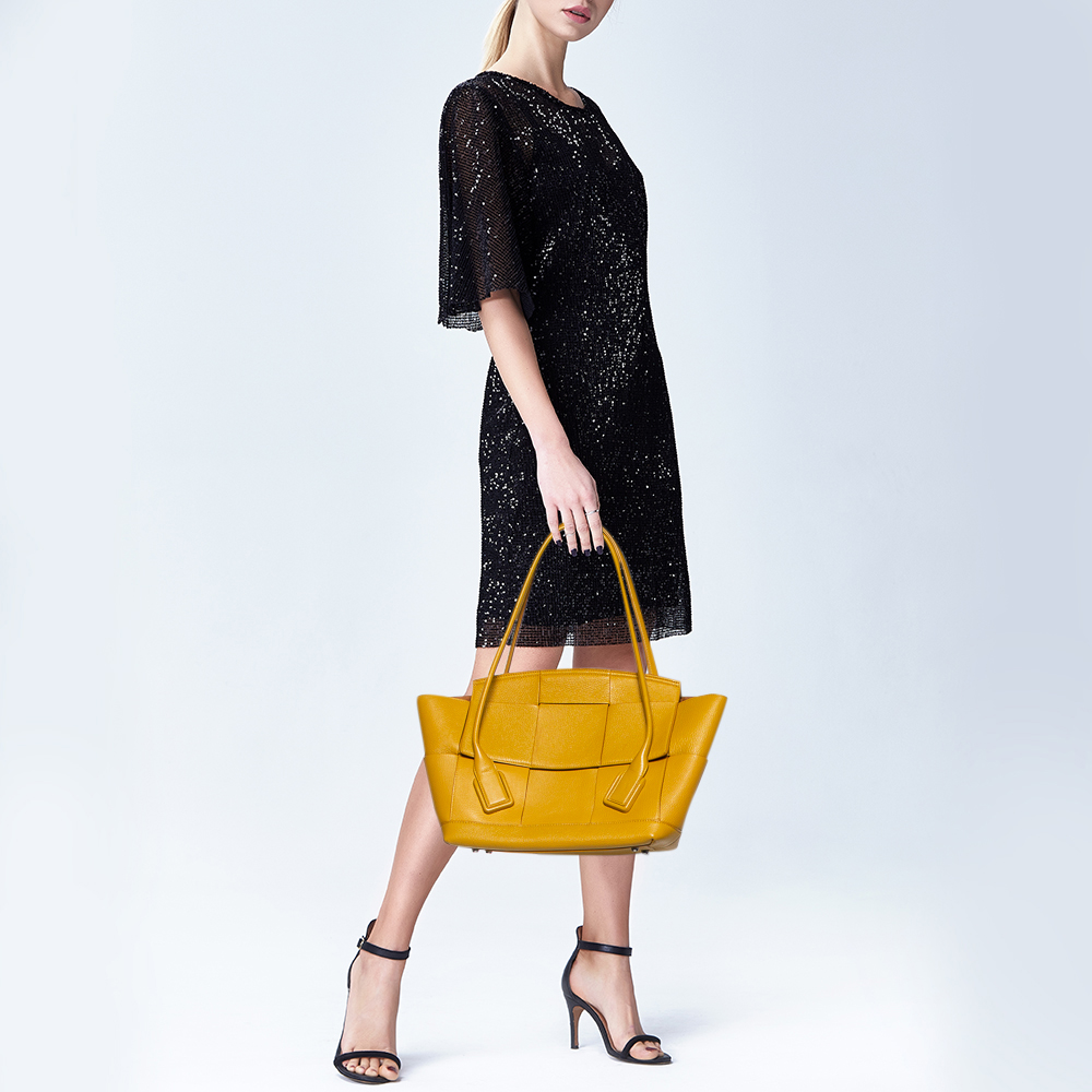 

Bottega Veneta Yellow Leather Arco Tote