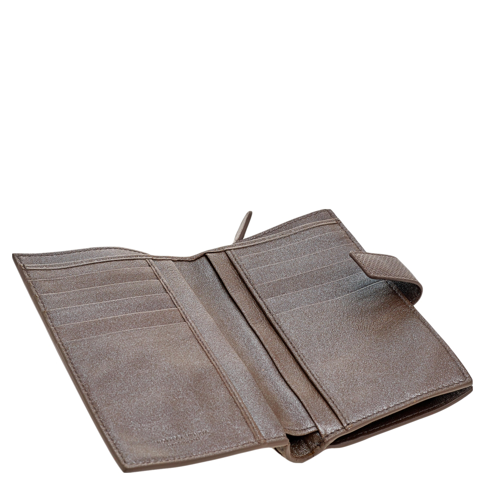 

Bottega Veneta Grey Intrecciato Leather French Wallet