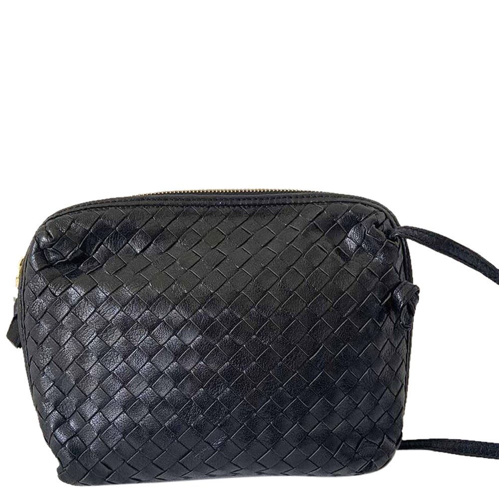 

Bottega Veneta Black Intrecciato Leather Nodini Shoulder Bag