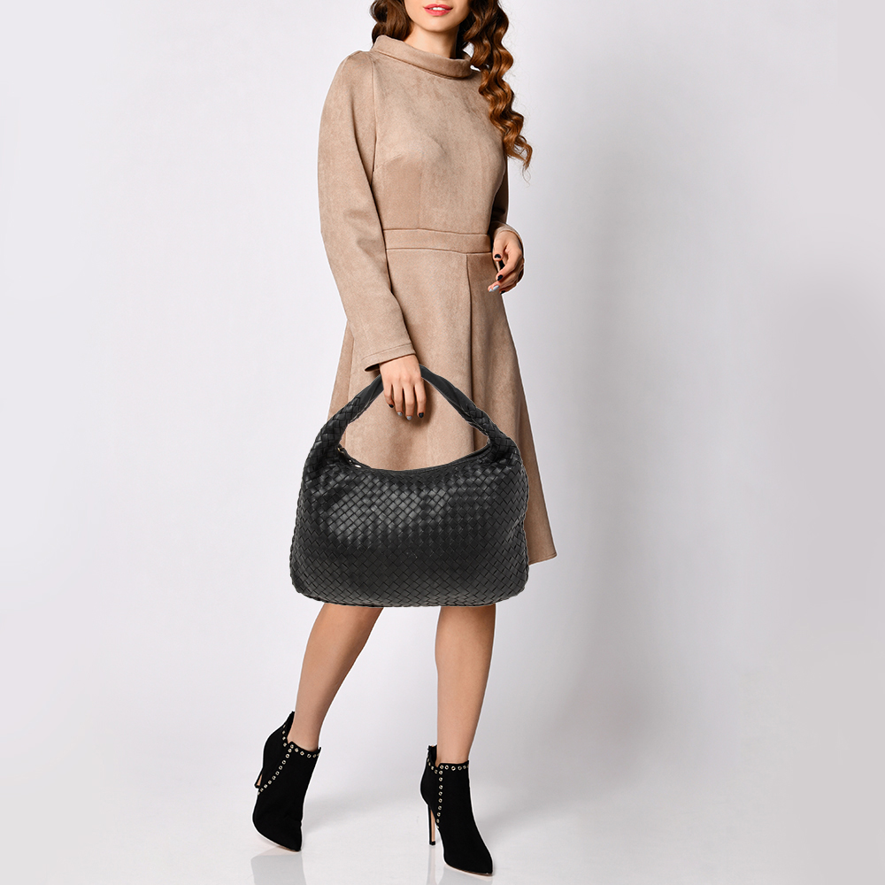 

Bottega Veneta Black Intrecciato Leather Hobo