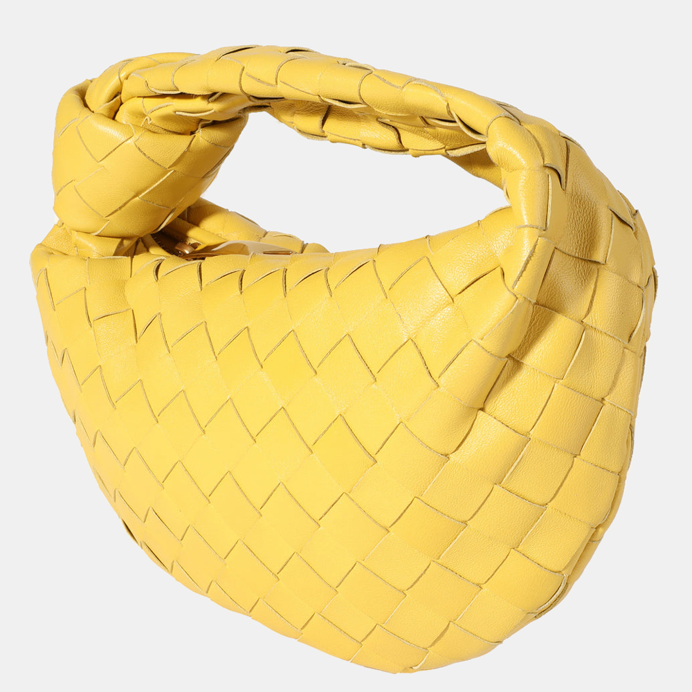 

Bottega Veneta Yellow Intrecciato Leather Mini Jodie Hobo Bag