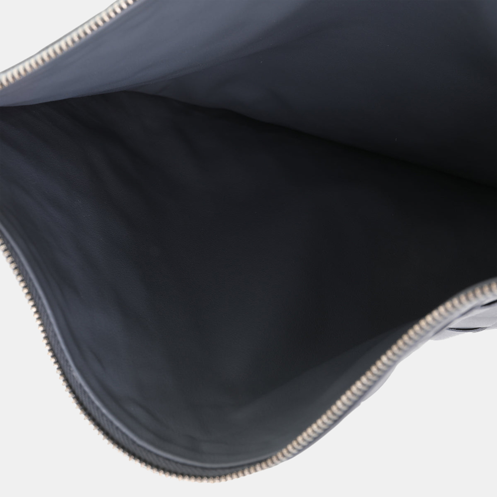 

Bottega Veneta Grey Intrecciato Leather Wristlet Zip Clutch Bag
