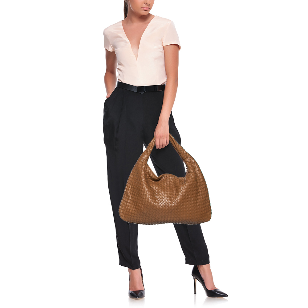 

Bottega Veneta Brown Intrecciato Leather Large Veneta Hobo