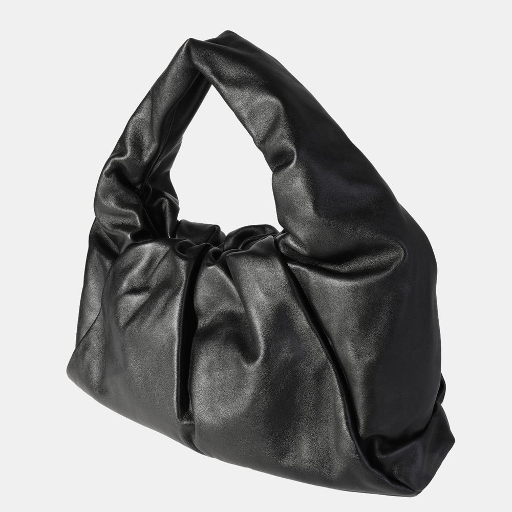 

Bottega Veneta Black Calfskin Leather The Shoulder Pouch Hobo Bag